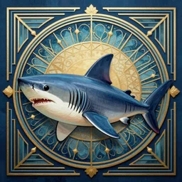 art deco shark
