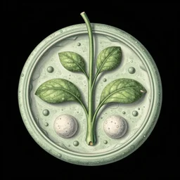 plant cell scheme, very detailed scientific microbiological illustration in vintage Victorian England style, made by Ernst Haeckel