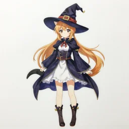 a drawing of an anime neko girl with a bushy tail in a witch costume, a character portrait by muqi, deviantart contest winner, rococo, anime aesthetic, anime, commission, trending on artstation