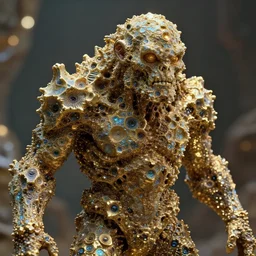 concept art of fractal patterned minerals bismuth golem, consists of bismuth fractalization, extremely high details, masterpiece, photorealistic, hyperrealism, vray, octane render, volumetric lighting, depth of field, bokeh, artstation, cgsociety by johannen voss, greg broadmore