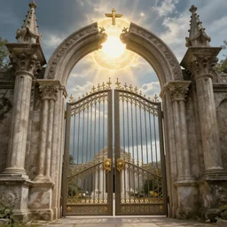 the gates of heaven, hyper realistic, in the style of greg rutkowski, fantasy, amazing detail