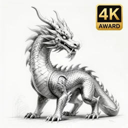 a majestic dragon, hd, 4k, trending on artstation, award winning, 8k, 4k, 4k, 4k, very very very detailed, high quality sketch