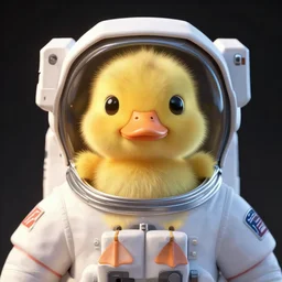 epic portrait of an astronaut duckling, awesome gorgeous symmetrical perfect octane vfx maya render realistic