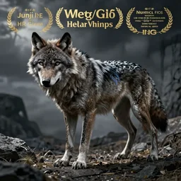 werewolf in the style of Junji Ito and HR Giger