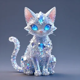 a alien cat made of crystal gems, bioluminiscense, fantasy art, digital art