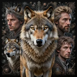 a beautiful portrait of a wolf by jason de graaf, pedro campos and denis peterson. intricate, detailed, complex, fractal, hd, 4 k, realism, hyperrealistic painting, appgamekit, art of illusion, artrift, cryengine, finalrender, rendered in blender, shadow depth, sketchfab, sketchlab, substance designer, vray, unreal engine 5