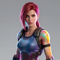 portrait of a beautiful alyx vance half life, volume lighting, concept art, by greg rutkowski!!, colorful, xray melting colors!!