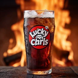 a can of lucky charms soda by the fire, condensation