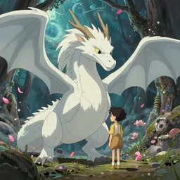 a wholesome animation key shot of hollow earth, white dragon, studio ghibli, pixar and disney animation, sharp, rendered in unreal engine 5, anime key art by greg rutkowski, bloom, dramatic lighting, volumetric lighting