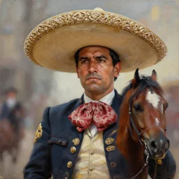 mariachi, cinematic shot, concept art oil painting by jama jurabaev, extremely detailed, brush hard, artstation, high quality, brush stroke