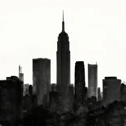 a beautiful city skyline, minimalist style, elegant, dramatic contrast, minimal art by ariel sun, black and white ink, trending on artstation hq