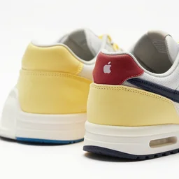 Apple Inc shoes inspired by modernism. Sigma 85mm f/8, high detail, bright color scheme