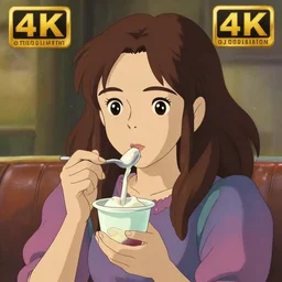 portrait art of cute girl emma stone drinkin yougurt, art by studio ghibli, makoto shinkai, ilya kuvshinnikov, trending on artstation, beautiful lighting, 4 k