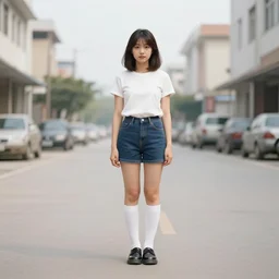 ! 1 9 8 0 s! girl standing in a wide open street