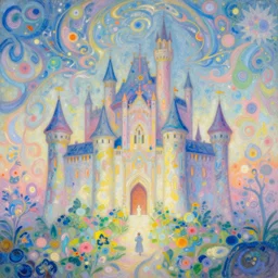 gandalf's castle, by alena aenami and ayako rokkaku, bayard wu, fenghua zhong, feng zhu : painterly, impressionistic, luminous, ethereal, dreamlike, whimsical, colorful, patterned, layered, tonemapped