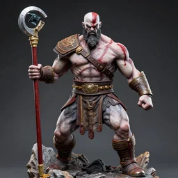 statue of kratos the god of war ,dragon ball z style
