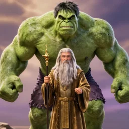 the hulk starring as gandalf in lord of the rings, still from a pixar movie, high quality 3 d render, movie, pixar, renderman, 4 k, artstation