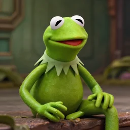 keanu reeves playing kermit the frog in a dystopian sci fi movie, highly detailed, 4 k, concept art