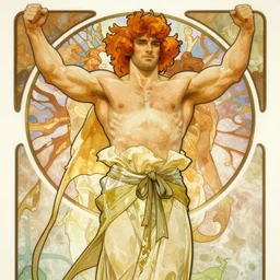 Gigachad sigma buff macho Sam Hyde, standing triumphant and proud, award winning photo, by Alphonse Mucha