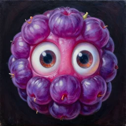 intricate five star slimeberry portrait, oil on canvas, hdr, high detail, photo realistic, hyperrealism, matte finish, high contrast, 3 d depth, centered, masterpiece, vivid and vibrant colors, enhanced light effect, enhanced eye detail, artstationhd