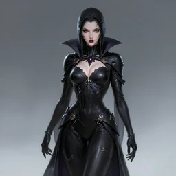 dark sorceress fullbody pose, beautiful face, highly detailed, ghost in the shell style, artstation, soft light, sharp focus, illustration, character design, concept art