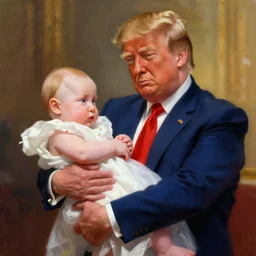 putin giving birth to donald trump highly detailed digital painting by carl barks, trending on artstation, epic, volumetric lighting