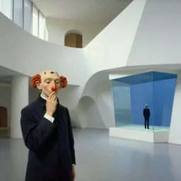 avant garde post - morden monumental dynamic interior portrait by magritte and edward hopper, inspired by william blake and gaugin, illusion surreal art, highly conceptual figurative art, intricate detailed illustration, controversial poster art
