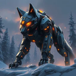 cybernetic panzerwolf made of steel and gold in light armor, by ian pesty and alena aenami and makoto shinkai, concept art, matte painting, washed colors,