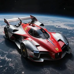 a concept art of a ferrari combat starship in space by ferrari, artstation