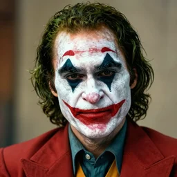 Jim Carrey with scary face paint inspired by the joker 4K quality super realistic