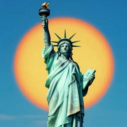 statue of liberty, retrowave epic art, trending on art station