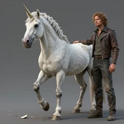 a unicorn with a broken leg, art by artgerm and greg rutkowski and alphonse mucha, concept art, octane render, unreal engine 5, highly detailed, high quality, 8 k, soft lighting, realistic face, path traced