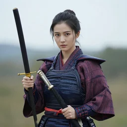 asian woman as a samurai