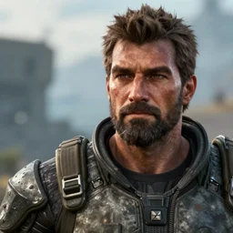 closeup fallout 4 character screenshot of alex jones, enb, ambient occlusion, subsurface scattering, solo, 4 k, bokeh, beautiful, detailed