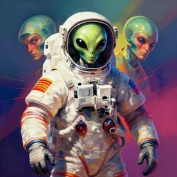 symmetry!! rembrandt portrait of an alien astronaut, stilish, colorful, angular, highly detailed, dynamic lighting, digital art, digital painting, artstation, terence nielsen, sharp focus, illustration, art by artgerm and greg rutkowski and moebius, 8 k