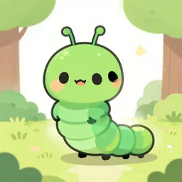 cute caterpillar cartoon character