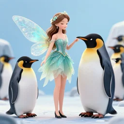dakini as a fairy alongside penguins.