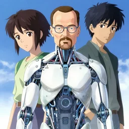 walter white cybernetic enhancements, art by makoto shinkai and alan bean, yukito kishiro