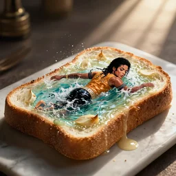 Michael Jackson swimming in garlic bread