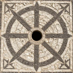 hole of organic material - motif medieval tessellated pavement