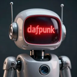 daftpunk deluxe humanoid robots front head daftpunk curved screen displaying red glowing Error, background dark, 40nm lens, shallow depth of field, split lighting, 4k,