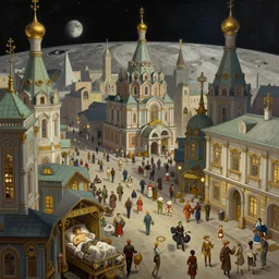 It’s crowded streets of Russian sleeping quarters on the Moon city, Norilsk, sci-fi, fantasy, intricate, very very beautiful, elegant, highly detailed composition, digital painting, artstation, concept art, smooth, sharp focus, illustration, art by artgerm and greg rutkowski and alphonse mucha