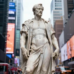 a very detailed renaissance sculpture of walter white by michelangelo, standing in times square, 3 d render, hyper detailed, sharp focus, 8 k resolution