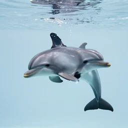 a dolphin made of glass