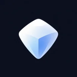 2 d gradient logo of a single gem shaped like a cube, flat design, modern, grainy, neumorphism