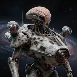furry military spaceship of alien brainsuckers in space, galaxy, biopunk, fine details, studio lighting, subtle shadows, art by katsuya terada, photorealism, hyper realism, octane render, hyper detailed, canon eos r 3, f / 1. 4, iso 2 0 0, 1 / 1 6 0 s, medium shot, 8 k, raw, unedited, in - frame,