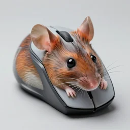 a hyper-detailed portrait of a unique animorphic computer mouse by Craig Mullins; a computer mouse that looks like the real animal mouse; trending on artstation; 90mm; f/1.4