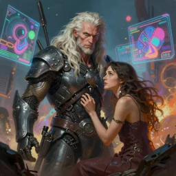 illustration of h. r. giger and liliia sitailo, artist paint in air colorful elements of bright sci - fi hologram elements, apocalypse, dramatic, sharp focus, depth of field, highly detailed, artstation, digital art, volumetric light, dynamic, expression