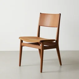 midcentury modern wooden chair in the style of møller high end photoshoot