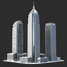 3 d mesh of a skyscraper